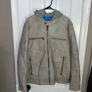 GUESS leather varsity style bomber jacket size XL